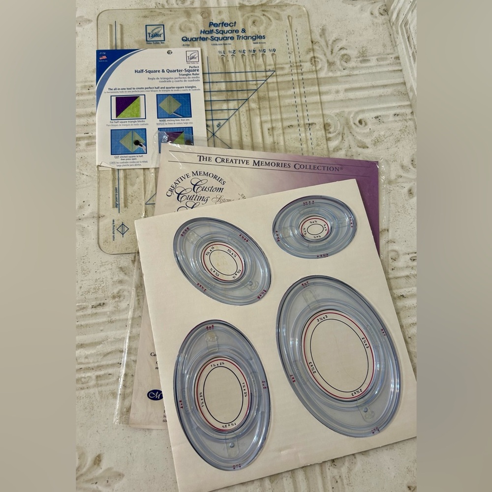 Creative Memories Custom Cutting Oval Patterns & Tailor Square/Triangle Template